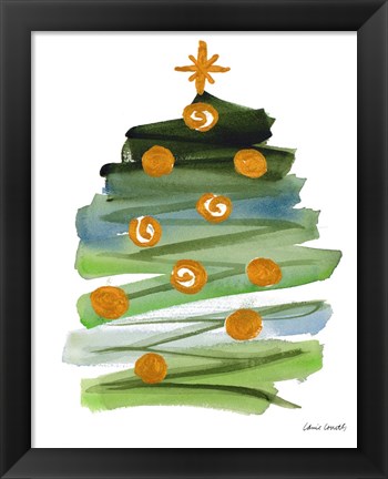 Framed Abstract Christmas Tree II Print