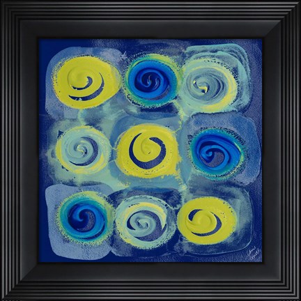 Framed Indigo Modern Joy I Print