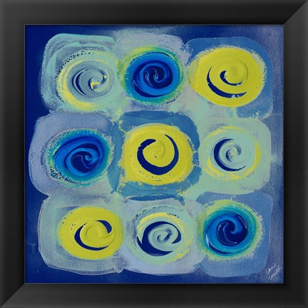 Framed Indigo Modern Joy II Print