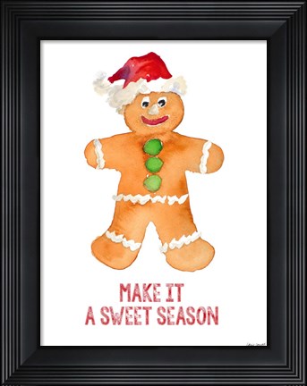 Framed Holiday Gingerbread Man I Print