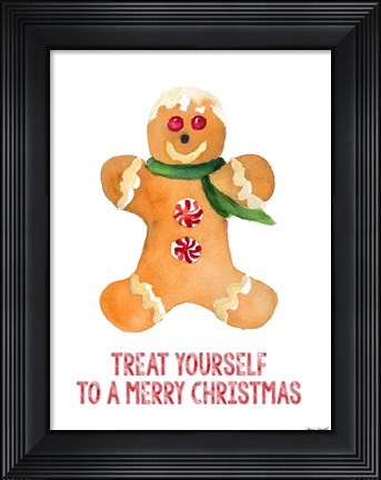 Framed Holiday Gingerbread Man II Print