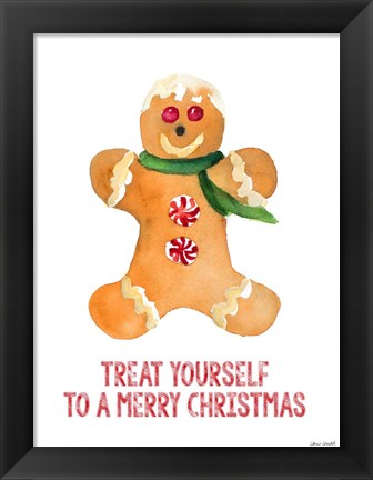 Framed Holiday Gingerbread Man II Print