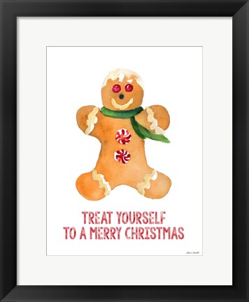 Framed Holiday Gingerbread Man II Print