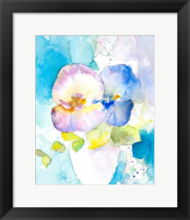 Framed Abstract Vase of Flowers II Print