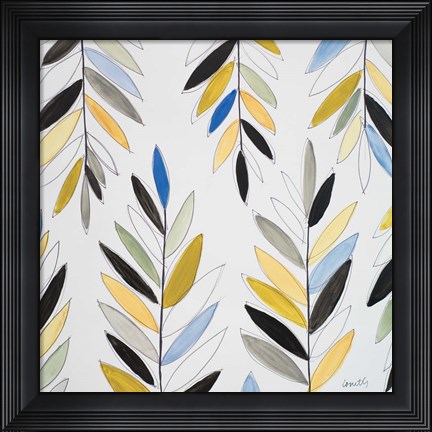 Framed Kesa Leaves in Blue Print