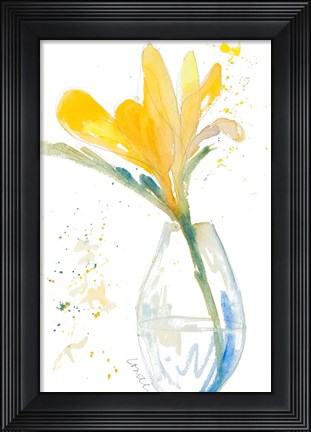 Framed Flowers in Clear Vase I Print