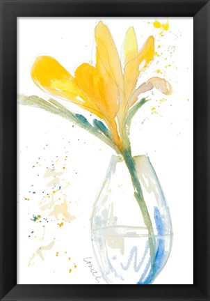 Framed Flowers in Clear Vase I Print