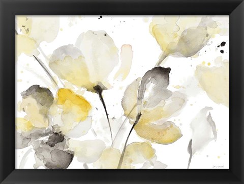 Framed Neutral Abstract Floral I Print