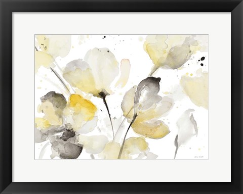 Framed Neutral Abstract Floral I Print