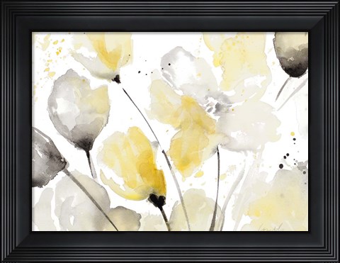 Framed Neutral Abstract Floral II Print