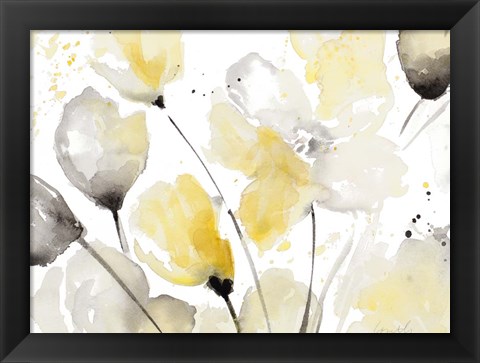 Framed Neutral Abstract Floral II Print