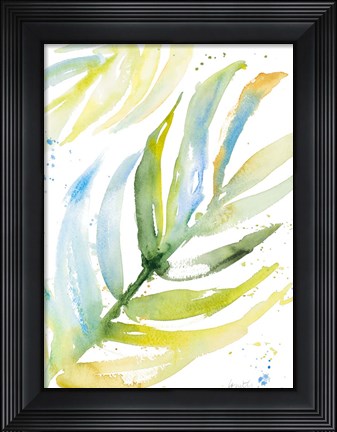 Framed Blue Green Palm Fronds I Print