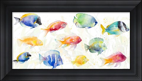 Framed School of Tropical Fish Print