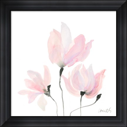 Framed Pastel Floral Sway I Print