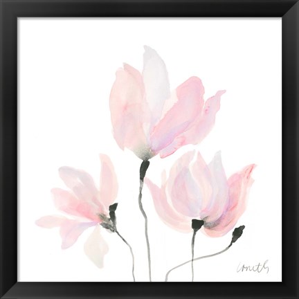 Framed Pastel Floral Sway I Print