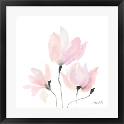 Framed Pastel Floral Sway I Print