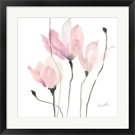 Framed Pastel Floral Sway II Print