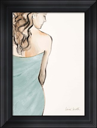 Framed Contemplative Woman I Print