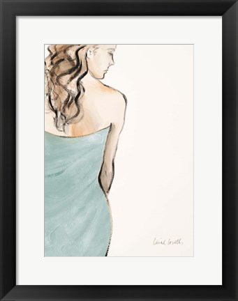 Framed Contemplative Woman I Print