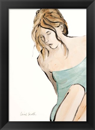 Framed Contemplative Woman II Print