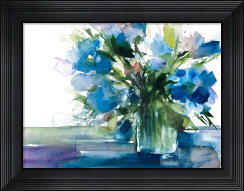 Framed Blue Haven I Print