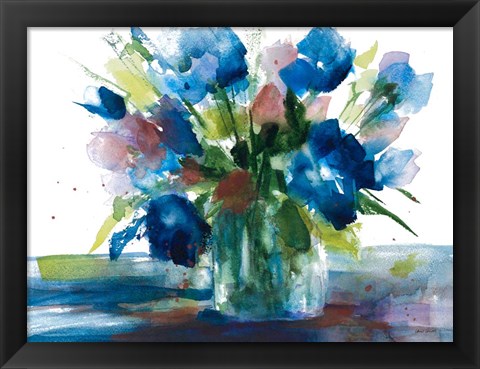 Framed Blue Haven II Print