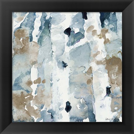 Framed Blue Upon the Hill Square II Print