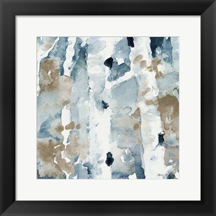 Framed Blue Upon the Hill Square II Print