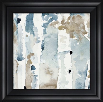Framed Blue Upon the Hill Square III Print