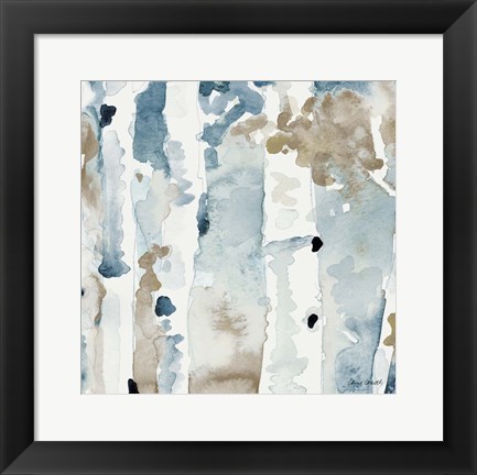 Framed Blue Upon the Hill Square III Print