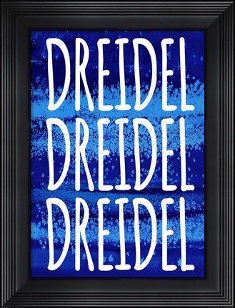 Framed Dreidel Blue Chant Print
