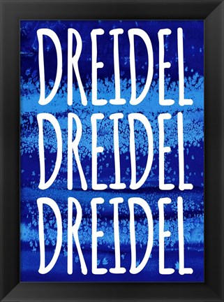 Framed Dreidel Blue Chant Print