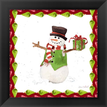 Framed Christmas Snowman II Print