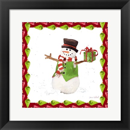 Framed Christmas Snowman II Print