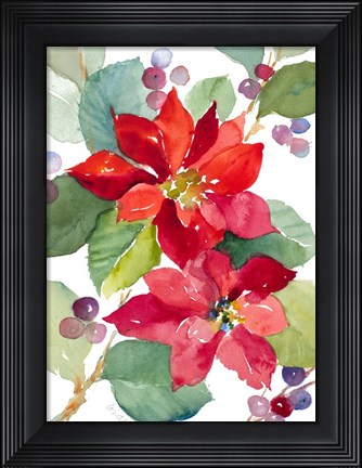 Framed Berry Poinsettias Print