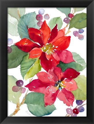 Framed Berry Poinsettias Print