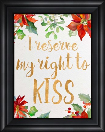 Framed Holiday Kiss I Print