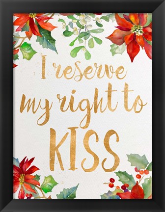 Framed Holiday Kiss I Print