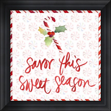 Framed Peppermint Wishes II Print