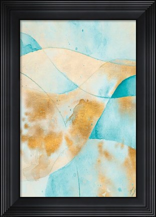 Framed Teal &amp; Gold Fantasy I Print
