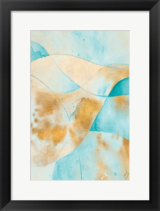 Framed Teal &amp; Gold Fantasy I Print