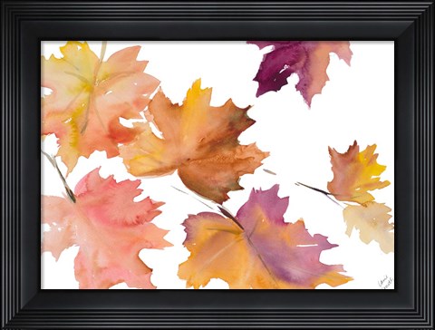 Framed Harvest Leaves I Print