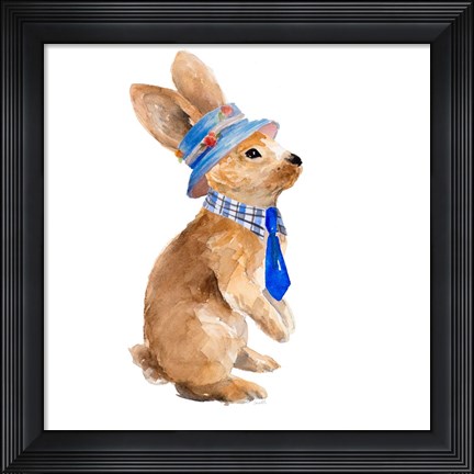 Framed Trendy Meadow Buddy I (Tie) Print