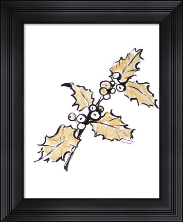 Framed Holly with Berries I Print