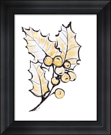 Framed Holly with Berries II Print