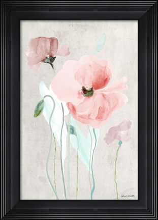Framed Soft Pink Poppies I Print