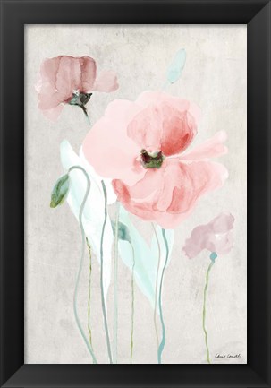 Framed Soft Pink Poppies I Print