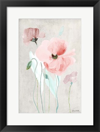 Framed Soft Pink Poppies I Print