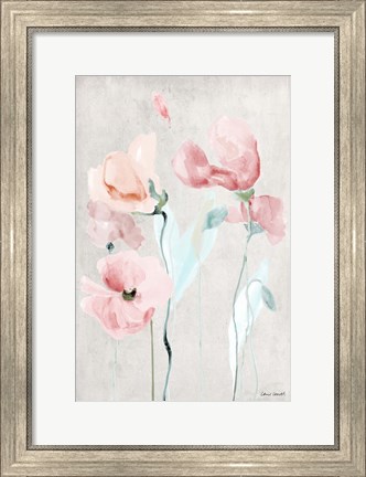 Framed Soft Pink Poppies II Print