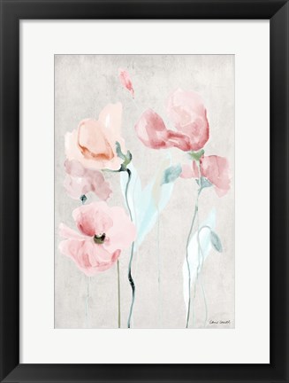 Framed Soft Pink Poppies II Print